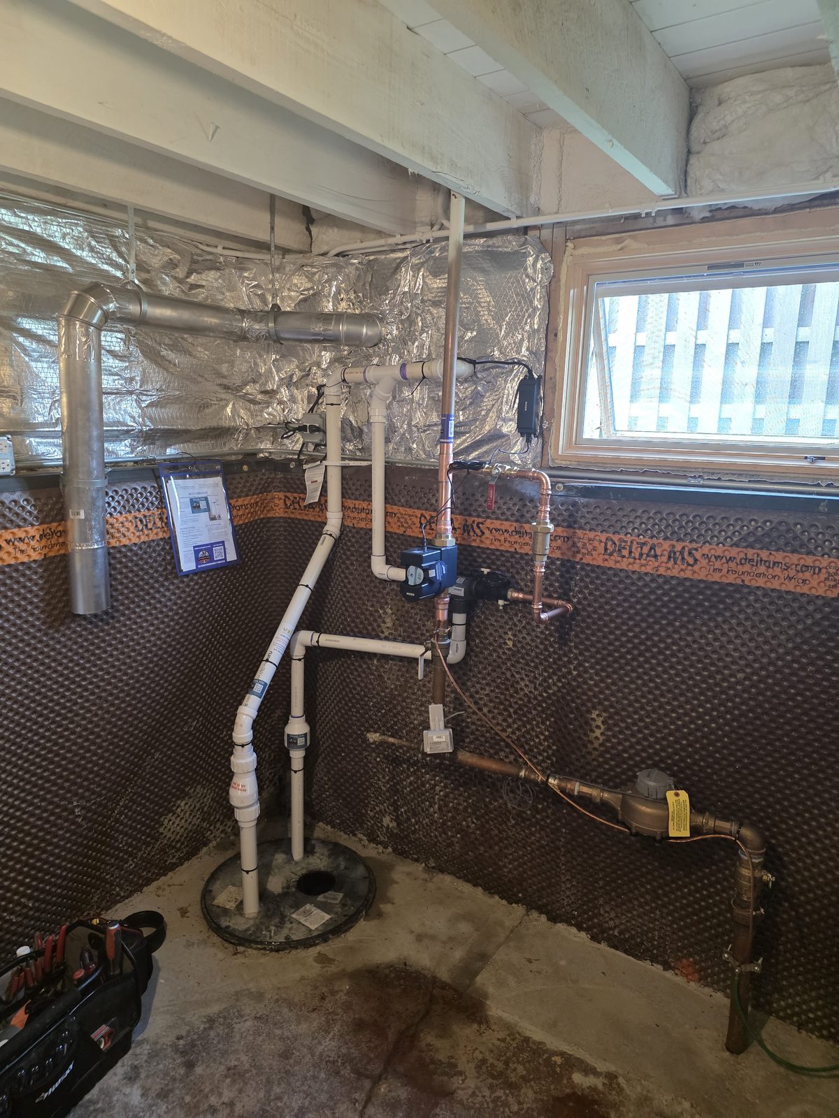 MDM Plumbing — Full basement repipe, Copper + PVC · Arlington Hts